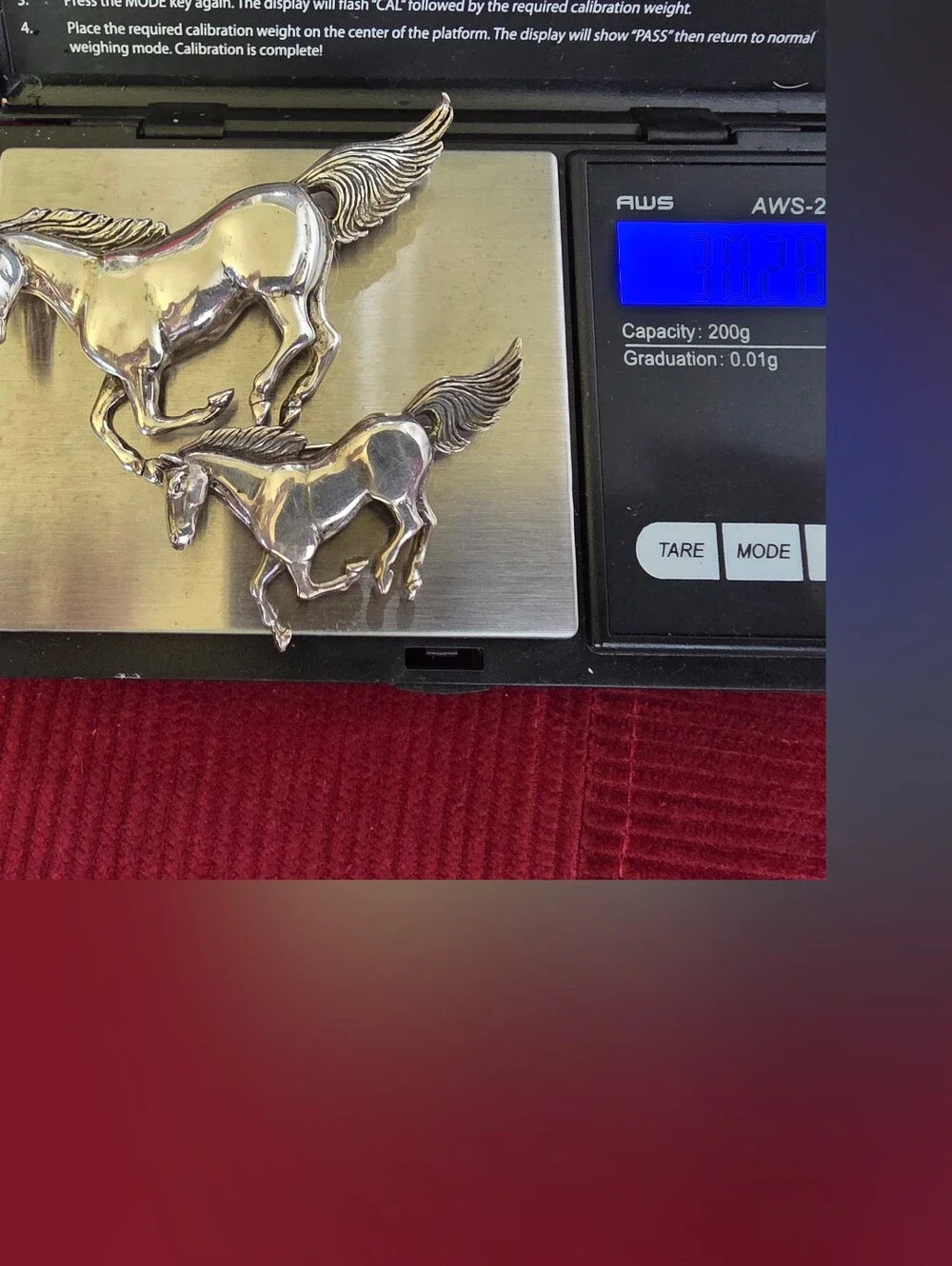Authentic Glenn Sandoval Running Horse Brooch Navajo Sterling Silver - PAIR